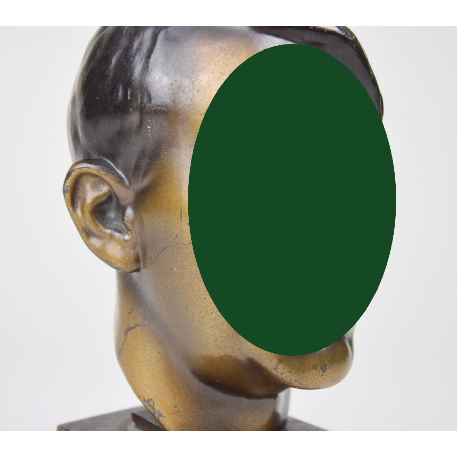 Büste Tischdeko "Adolf Hitler" bronziert am Marmorsockel