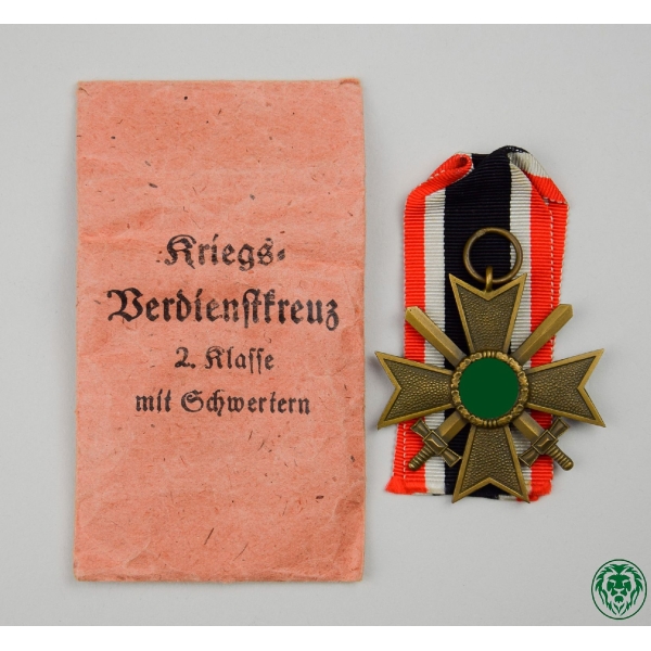 Kriegsverdienstkreuz 2.Klasse mit Schwertern Herst.41 in Verleihungstüte