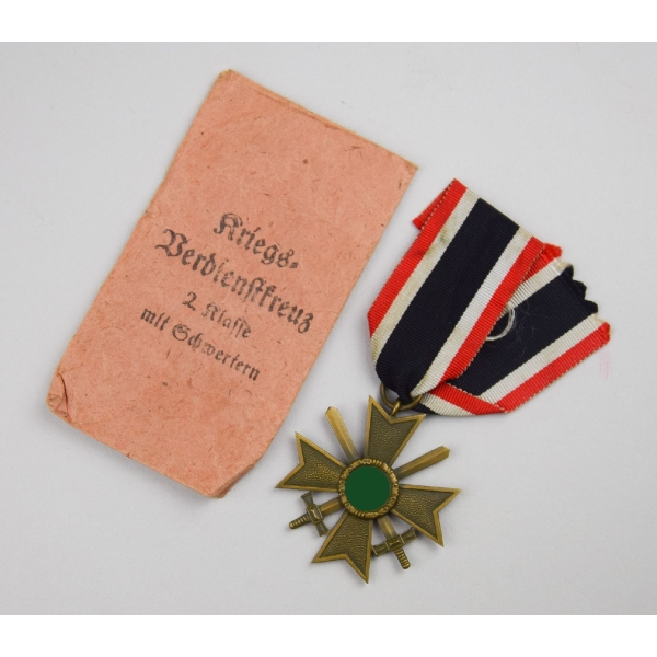 Kriegsverdienstkreuz 2.Klasse mit Schwertern in Tüte Gebr. Bender Oberstein/Nahe