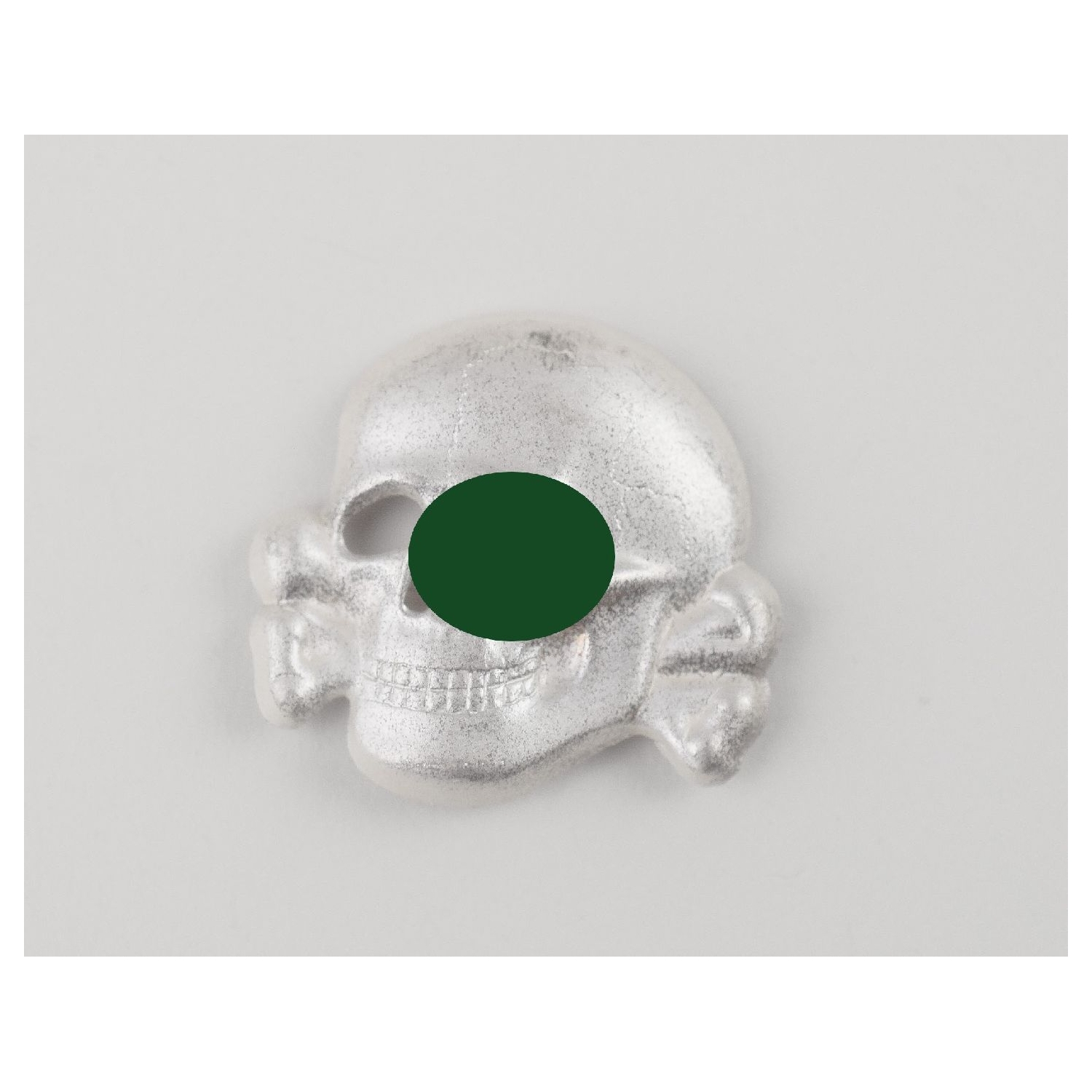 Totenkopf für die SS-Schirmmütze in Aluminium, Mint!