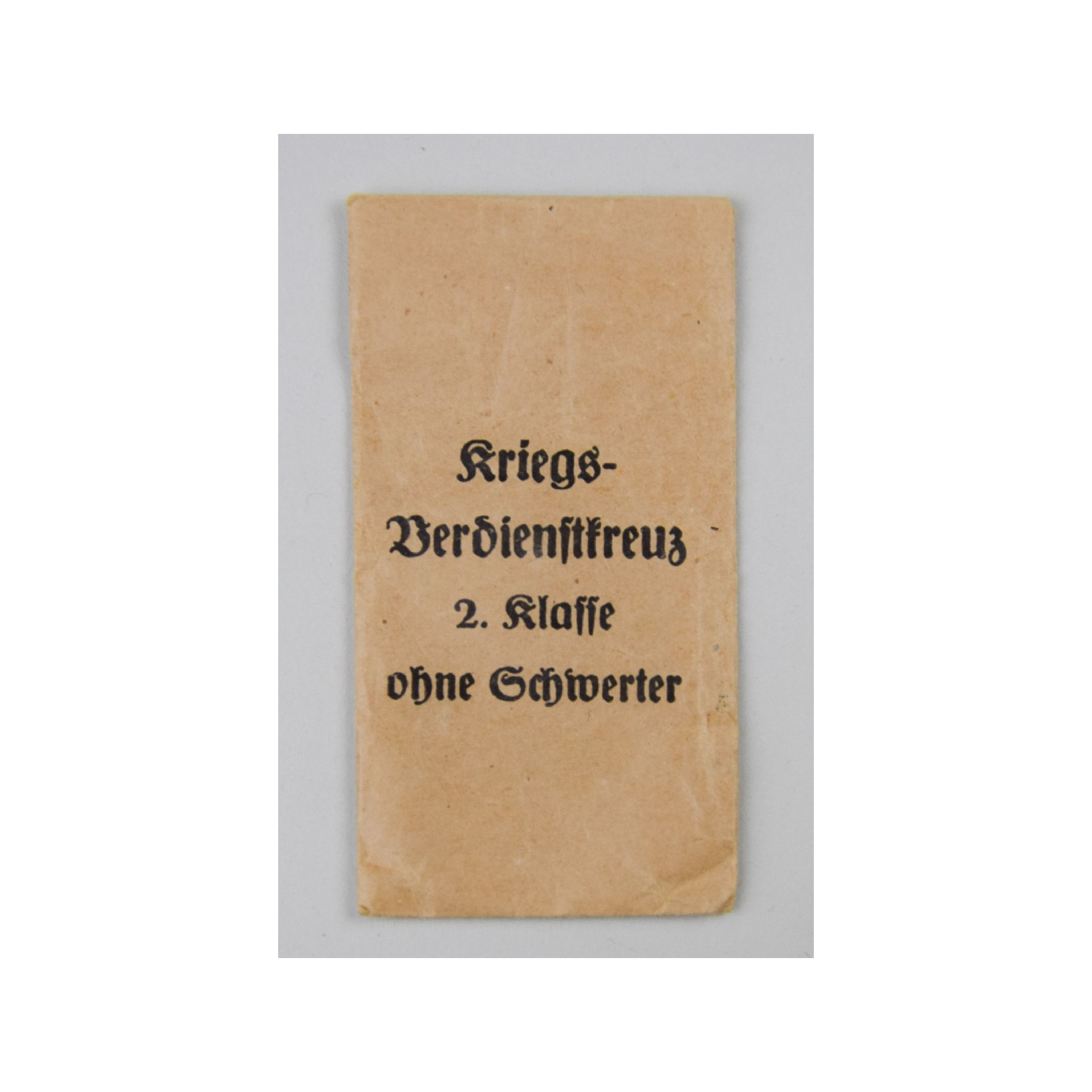 Verleihungstüte für das Kriegsverdienstkreuz 2.Klasse ohne Schwerter