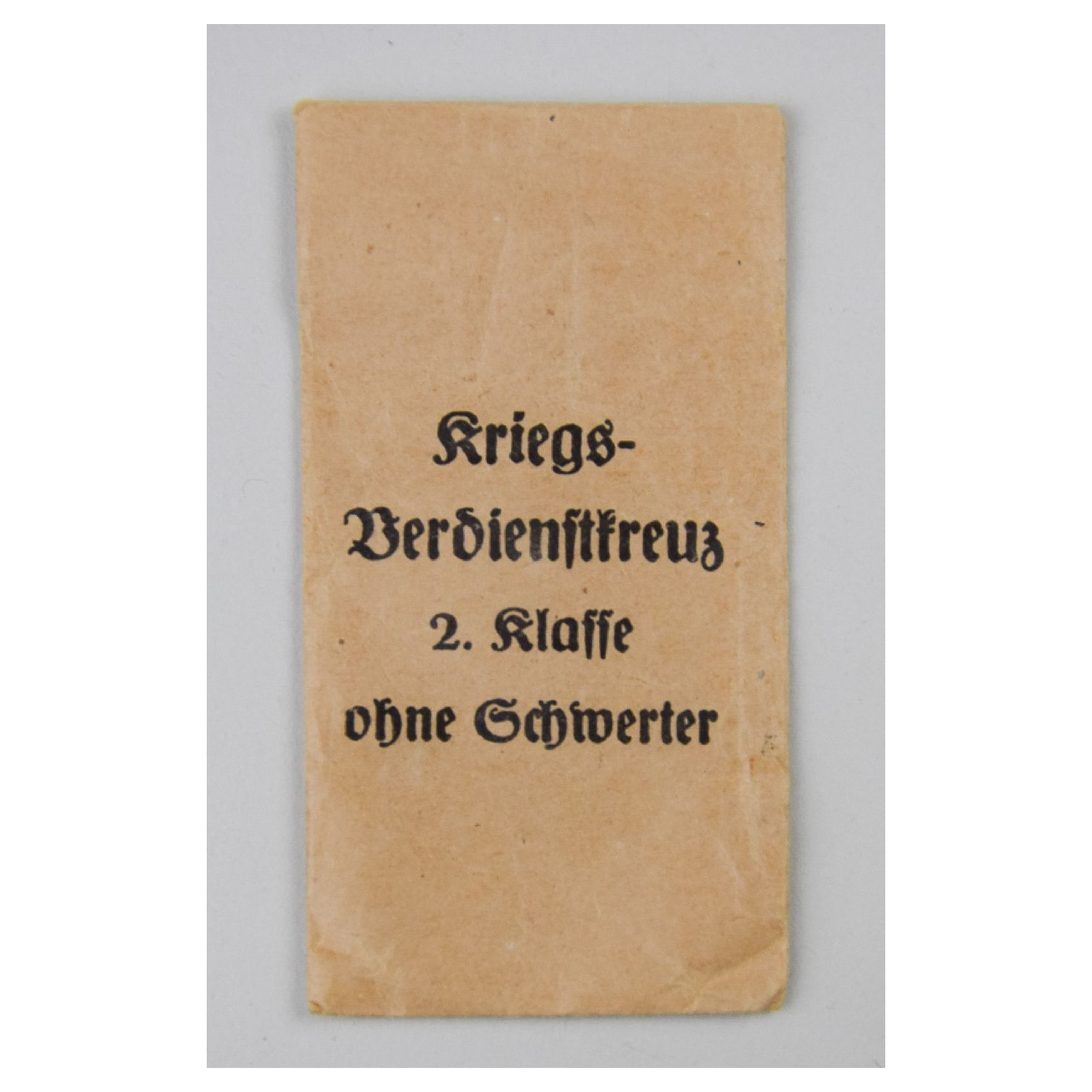 Verleihungstüte für das Kriegsverdienstkreuz 2.Klasse ohne Schwerter