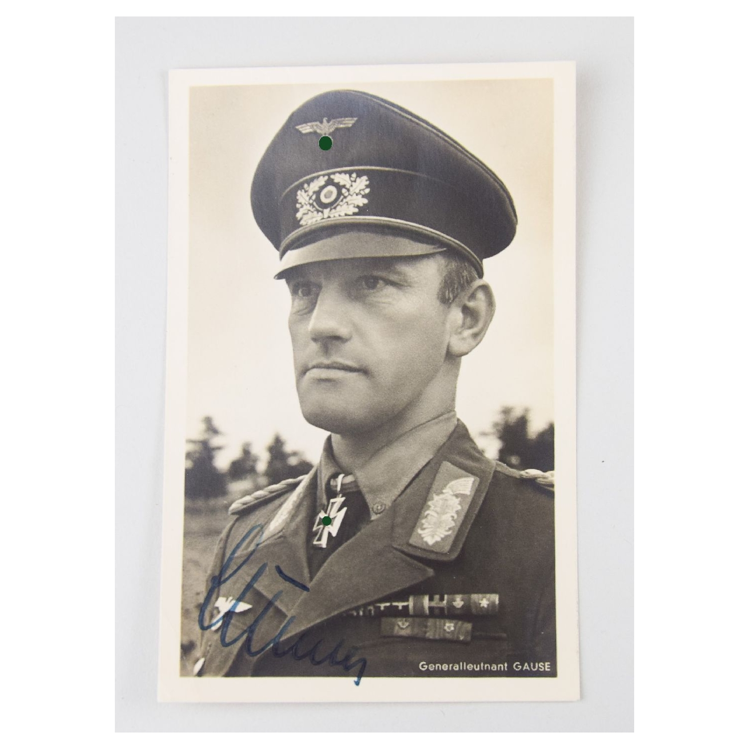 Original Unterschrift Ritterkreuzträger Generalleutnant Alfred Gause Postkarte