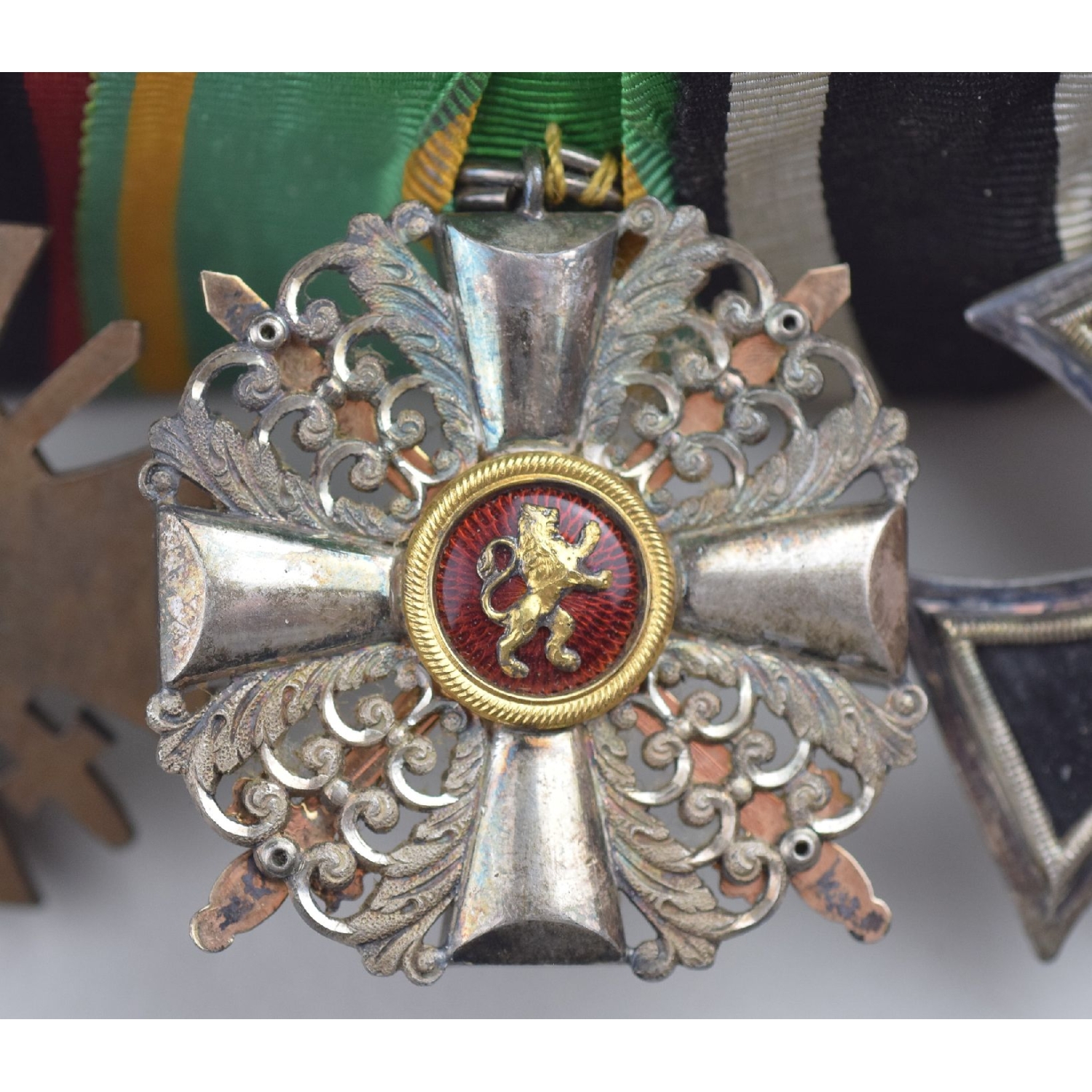 3er Ordensspange Baden Zähringer Löwen Ritterkreuz mit Feldspange