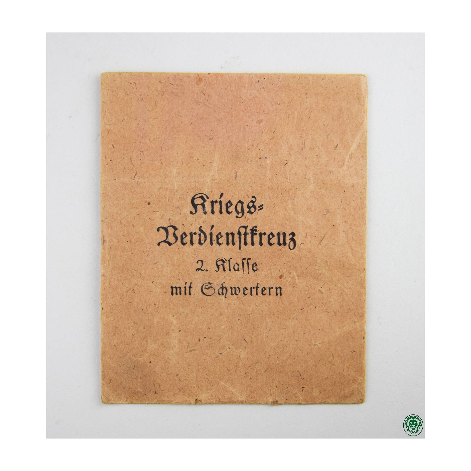 Verleihungstüte zum Kriegsverdienstkreuz 2.Klasse mit Schwertern, Friedrich Orth