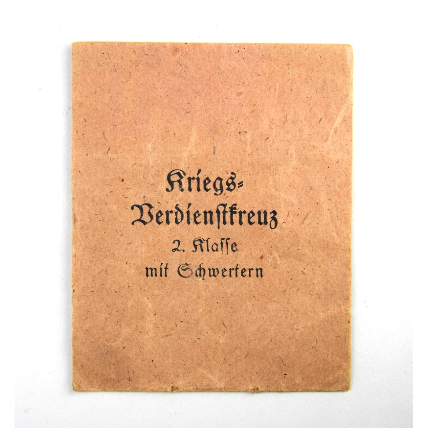 Verleihungstüte zum Kriegsverdienstkreuz 2.Klasse mit Schwertern, Friedrich Orth