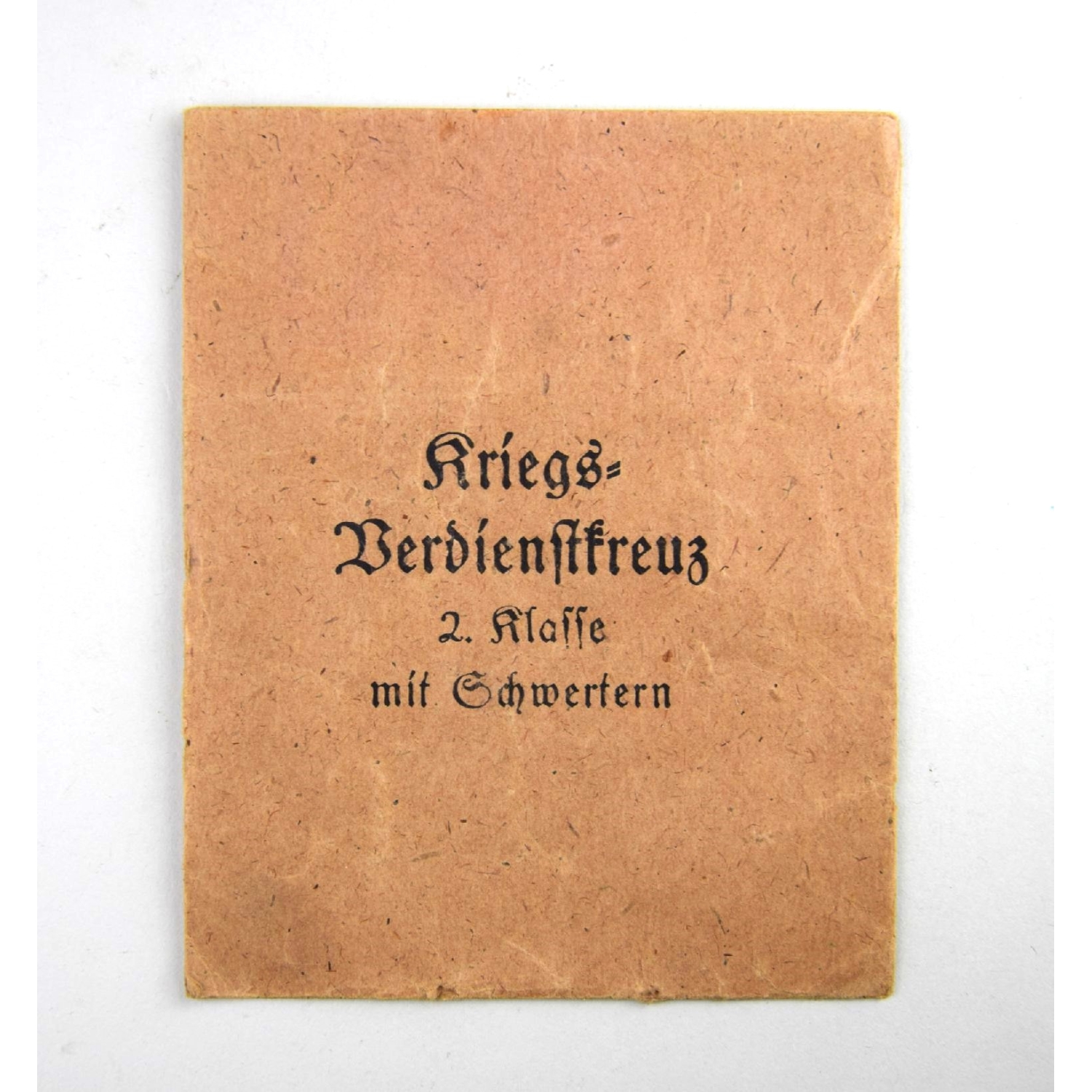 Verleihungstüte zum Kriegsverdienstkreuz 2.Klasse mit Schwertern, Friedrich Orth