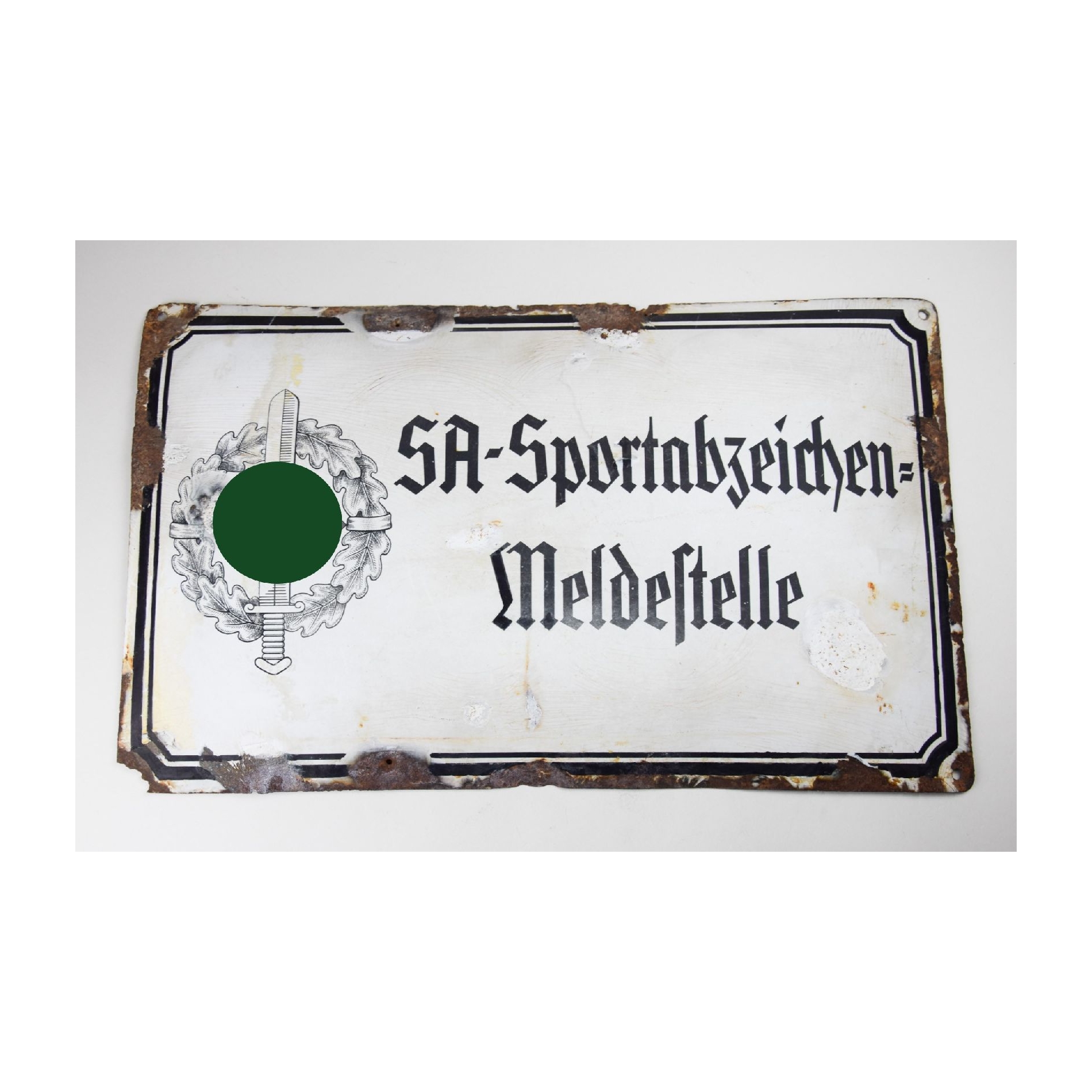 Emailleschild SA-Sportabzeichen-Meldestelle RZM M3/50 1938