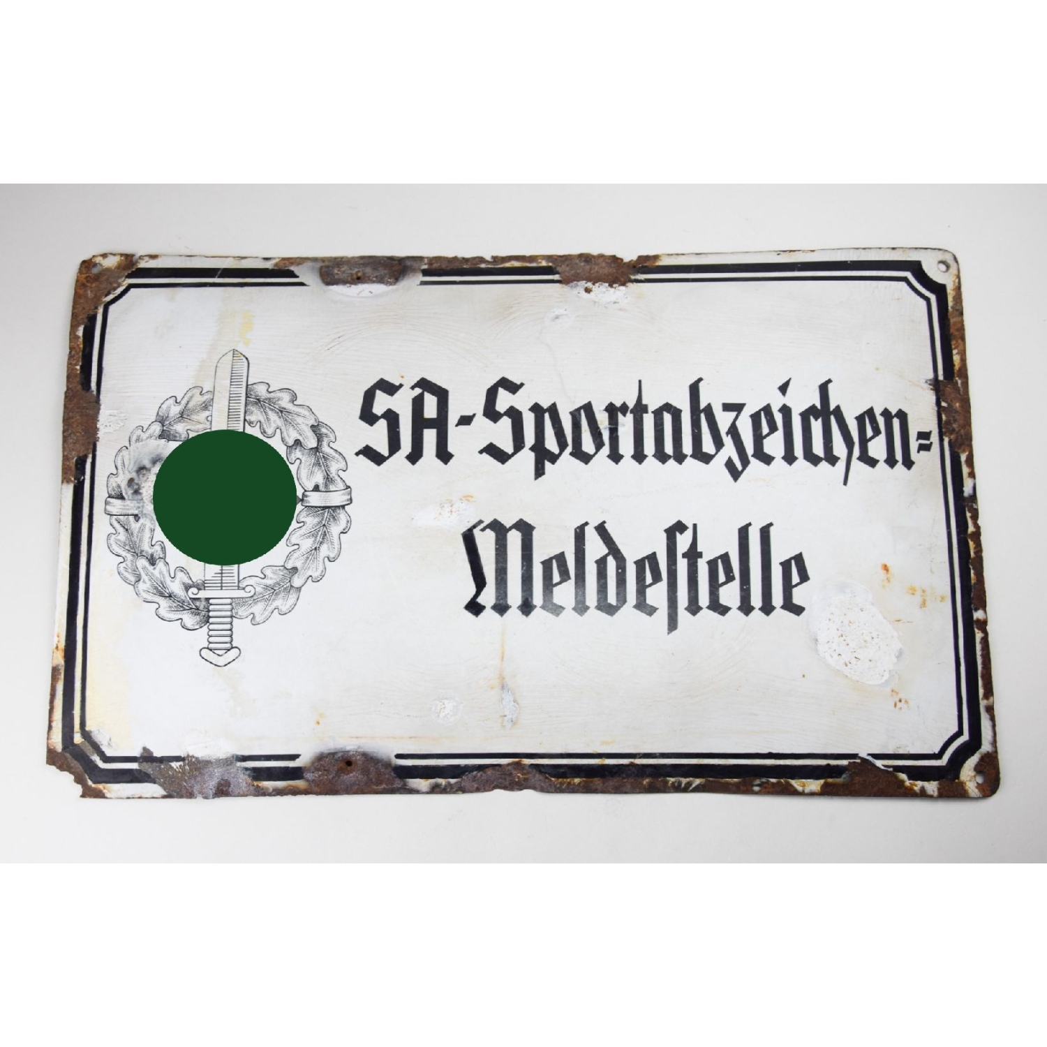 Emailleschild SA-Sportabzeichen-Meldestelle RZM M3/50 1938