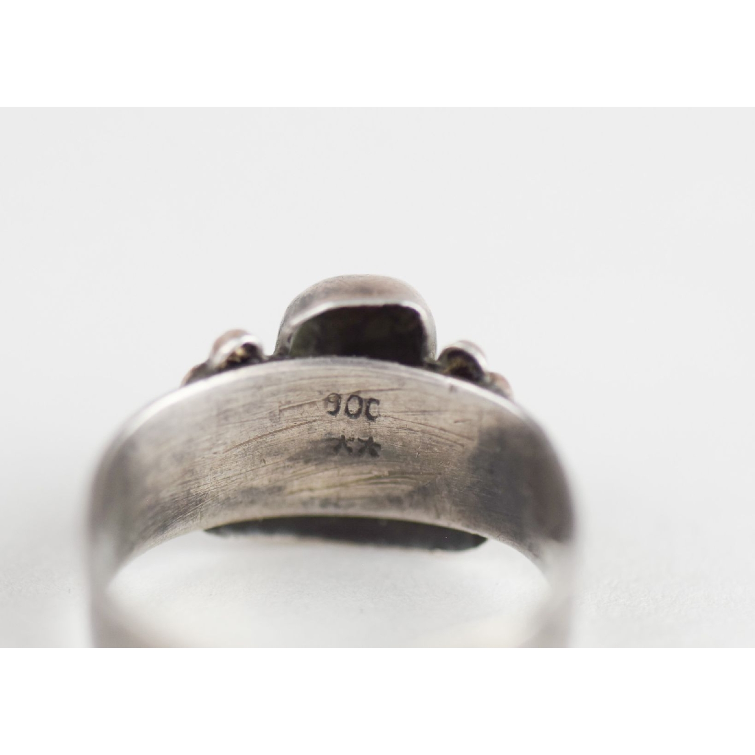 1.Weltkrieg Ring Fingerring mit Aufschrift "Memento Mori"