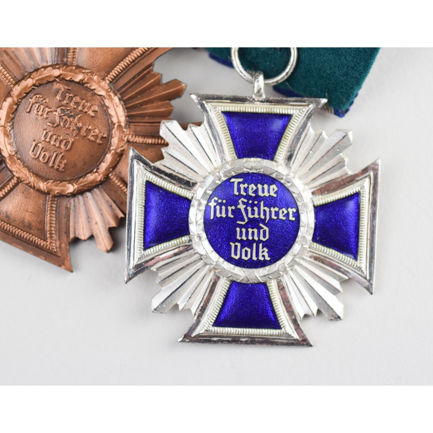 2er Ordensspange Der NSDAP Dienstauszeichnung In Bronze & Silber