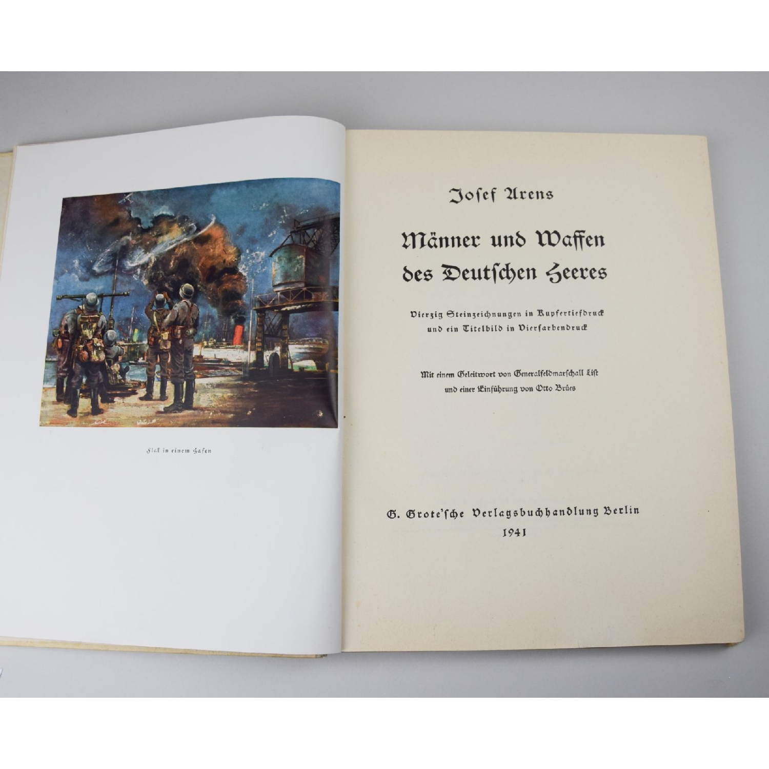 Buch "Männer und Waffen des Deutschen Heeres" 40 Steinzeichnungen in Kupfertiefdruck