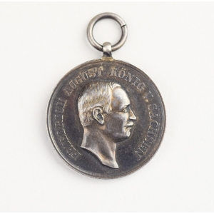 Medaille Für Treue In Der Arbeit 3.Form König Friedrich August 1905 In Silber